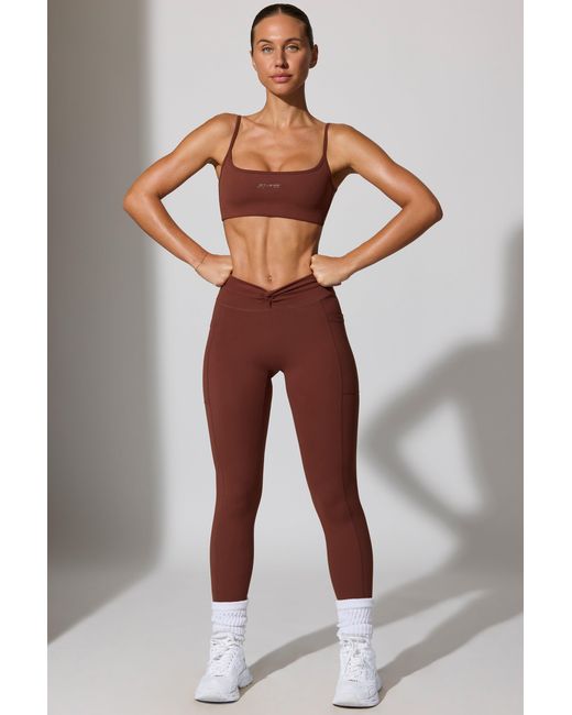 BO+TEE Brown Full Length Leggings With Pockets