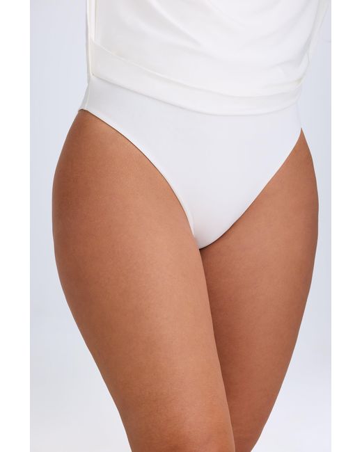 Oh Polly White Draped Open-Back Mini Dress