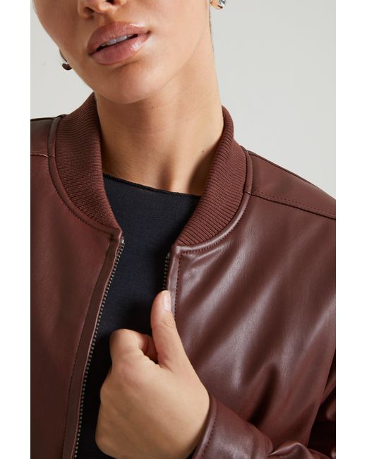 Oh Polly Brown Faux Leather Jacket