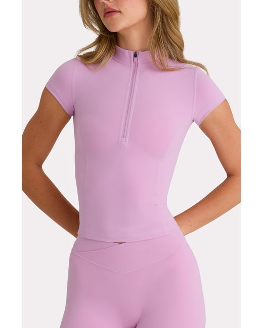 BO+TEE Pink Soft Active Quarter-Zip Top