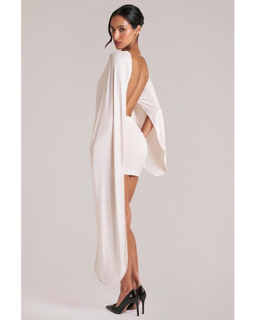 Oh Polly White Draped Cape Mini Dress