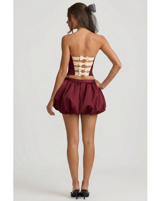Oh Polly Red Bubble Hem Mid-Rise Mini Skirt