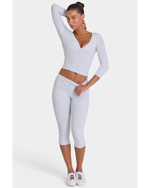 BO+TEE Gray Buttercloud Capri Leggings