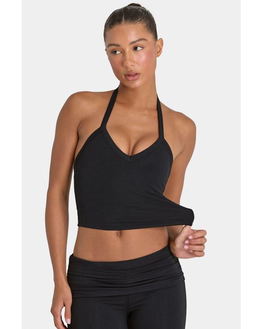 BO+TEE Black Buttercloud Crop Tank Top