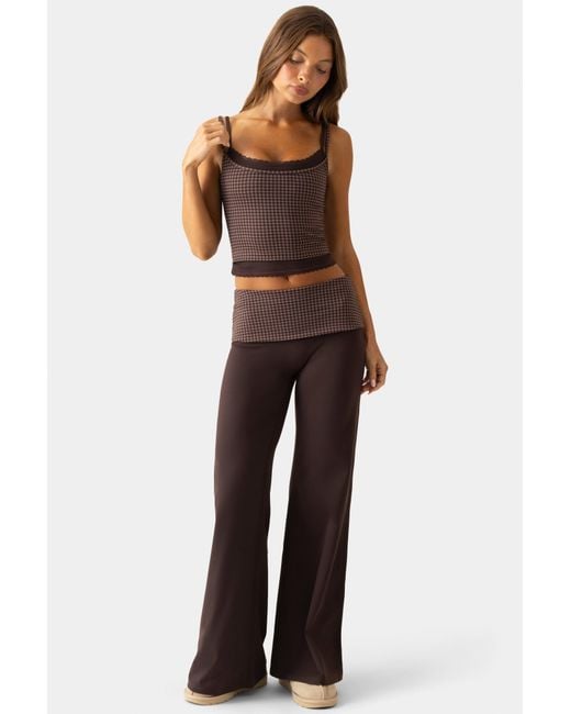 BO+TEE Brown Soft Active Wide-Leg Trouser