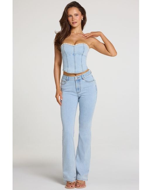 Oh Polly Blue Mid-Rise Bootcut Jeans