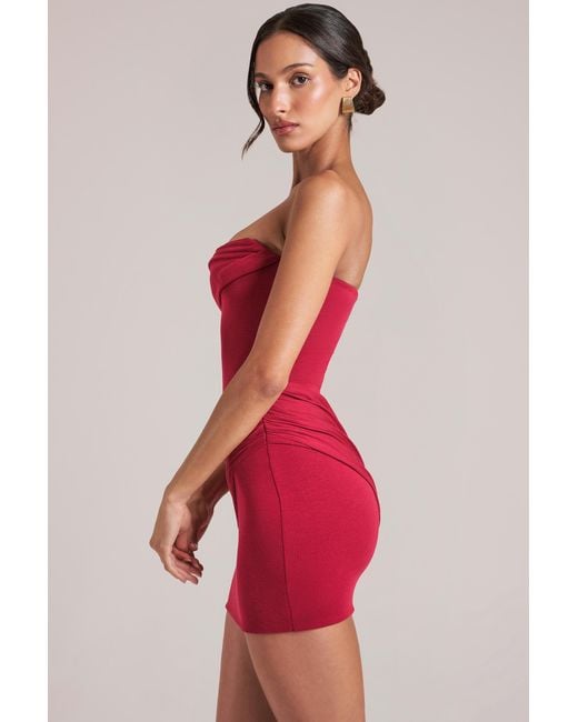 Oh Polly Red Bandeau Bodycon Mini Dress
