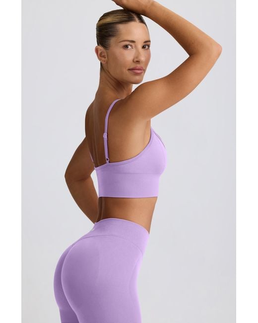 BO+TEE Purple Define Luxe V-Neck Sports Bra