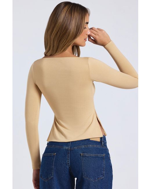 Oh Polly Natural Modal Sweetheart-Neck Top