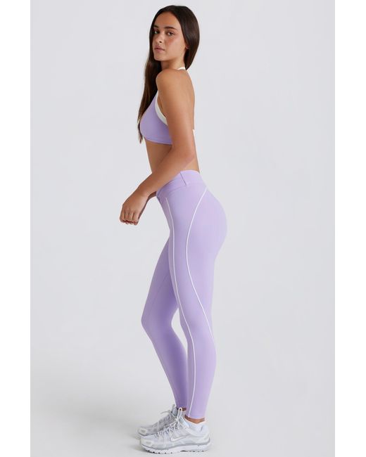 BO+TEE Purple Soft Active Twist-Front Leggings
