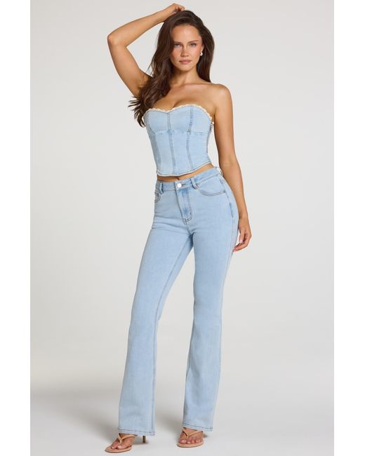 Oh Polly Blue Mid-Rise Bootcut Jeans