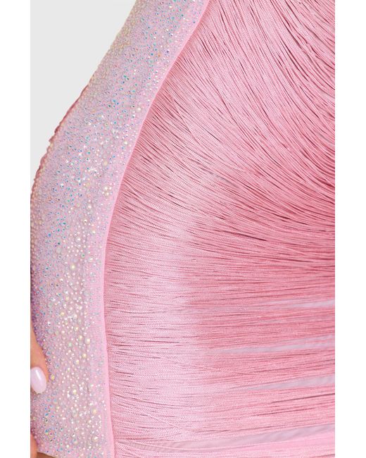 Oh Polly Pink Fringed Mini Dress