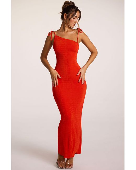 Oh Polly Textured Jersey Open Back Maxi Dress