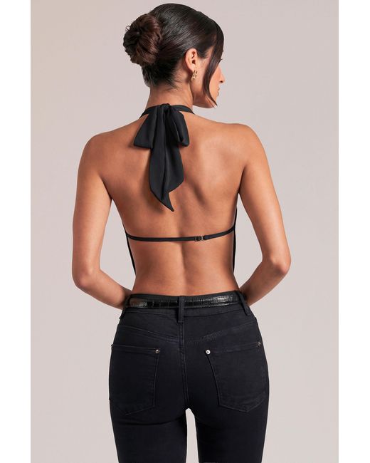 Oh Polly Black Draped Cowl Top