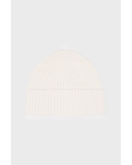 BO+TEE Natural Ribbed Knit Beanie Hat