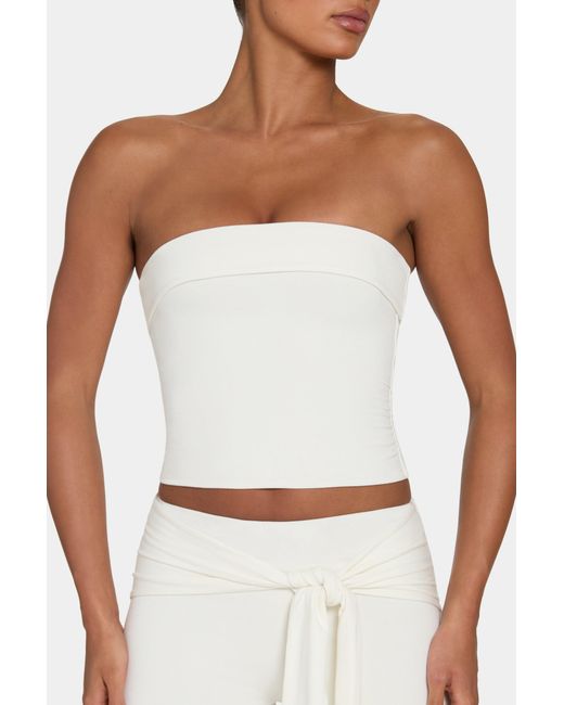 BO+TEE White Buttercloud Slouchy Off-Shoulder Top