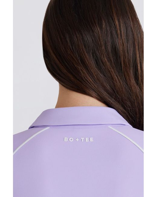 BO+TEE Purple Soft Active Contrast Zip-Up Jacket