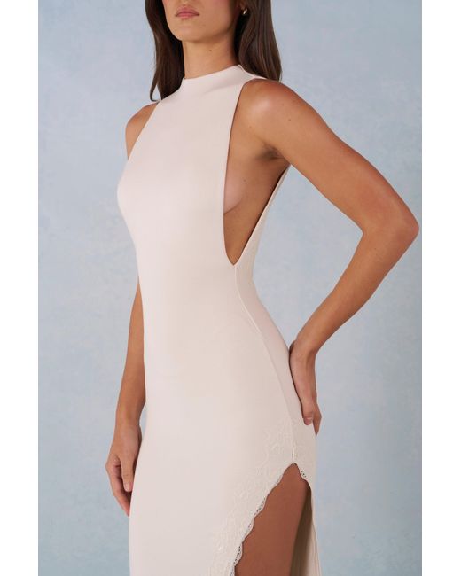 Oh Polly White Modal Halterneck Maxi Dress