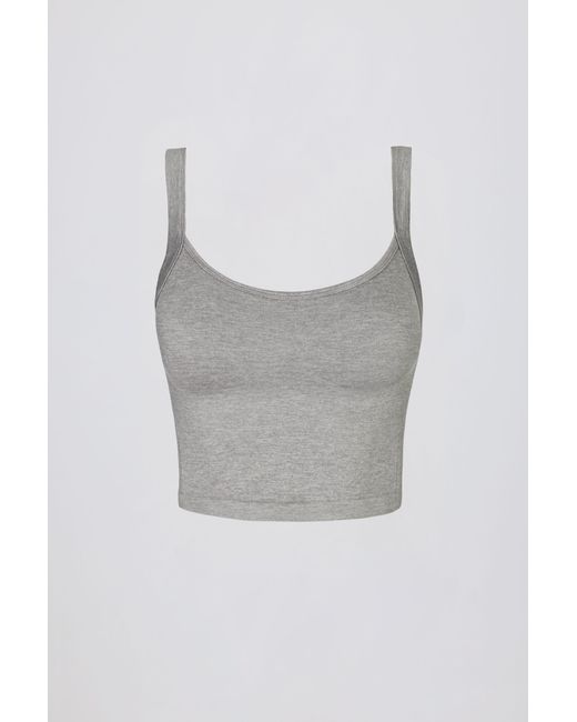 BO+TEE Gray Super Sculpt Seamless Longline Camisole Top
