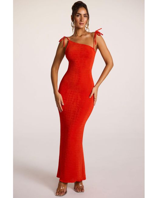Oh Polly Textured Jersey Open Back Maxi Dress