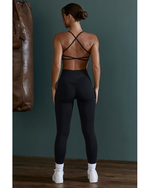 BO+TEE Green Lightweight Seamless Wrap-Over High-Waist Leggings