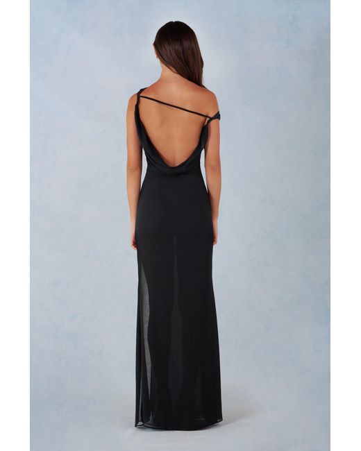 Oh Polly Black One-Shoulder Maxi Dress