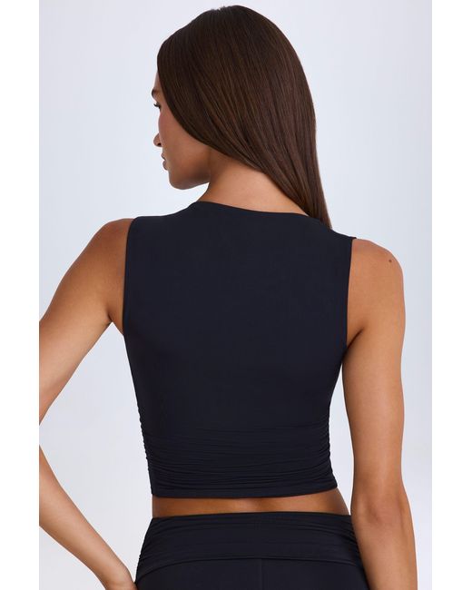 Oh Polly Black Twisted Cut-Out Tank Top