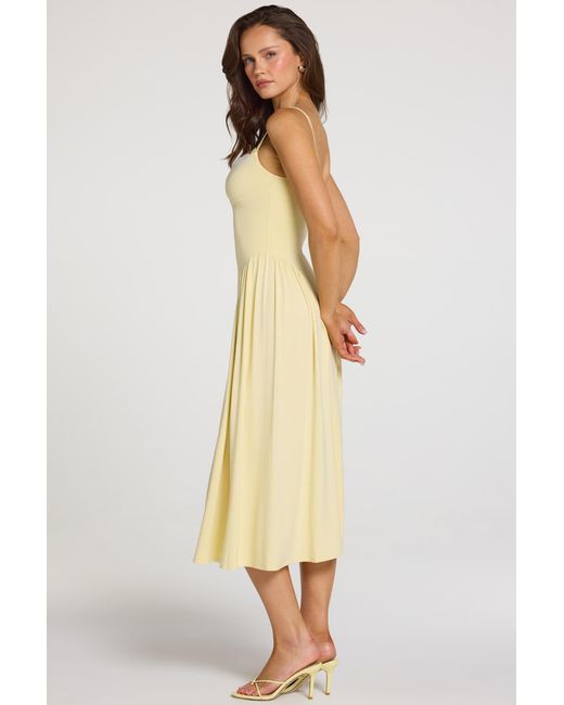 Oh Polly Yellow Modal Lace-Trim Midaxi Dress