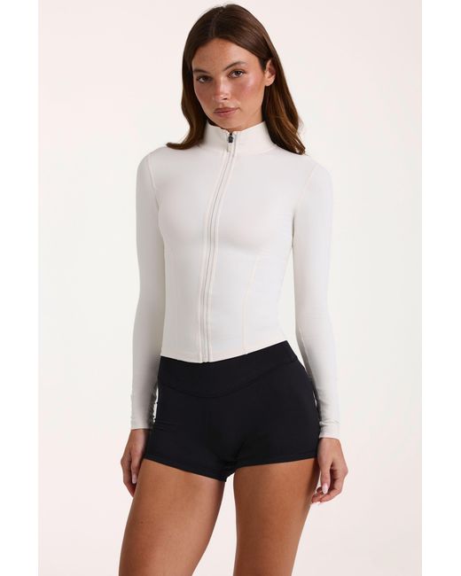 BO+TEE White Soft Active Zip-Up Jacket