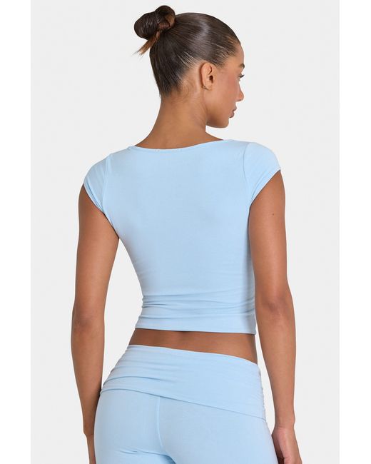 BO+TEE Blue Buttercloud Crop Top