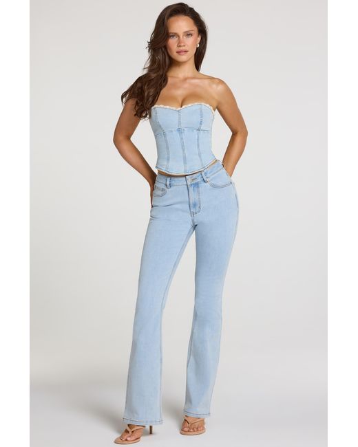 Oh Polly Blue Mid-Rise Bootcut Jeans