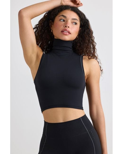 BO+TEE Black Soft Active Turtleneck Tank Top
