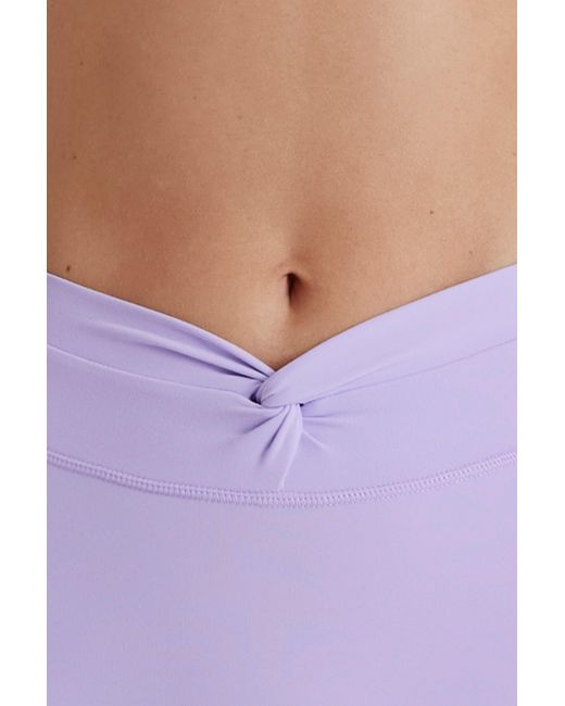 BO+TEE Purple Soft Active Twist-Front Leggings
