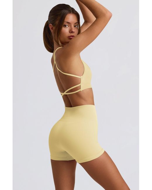 BO+TEE Yellow Super Sculpt Seamless Mini Shorts