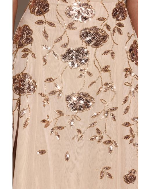 Oh Polly Metallic Embellished Soft-Scoop Asymmetric Midaxi Dress