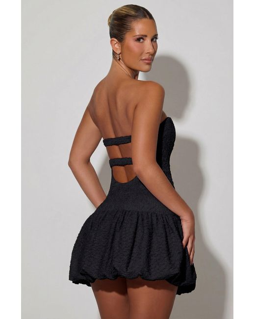 Oh Polly Black Cut-Out Bubble Hem Corset Mini Dress