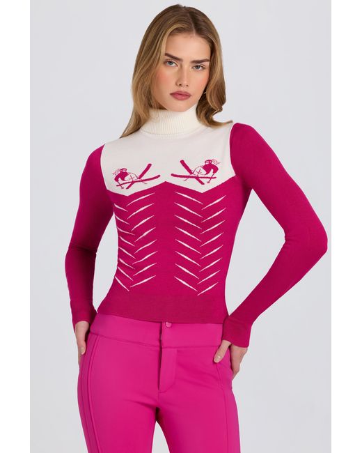 BO+TEE Pink Knit Long-Sleeve Fitted Top