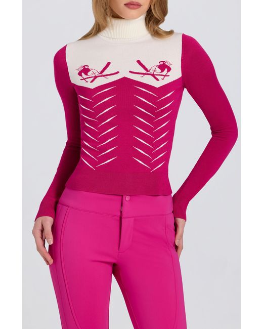 BO+TEE Pink Knit Long-Sleeve Fitted Top