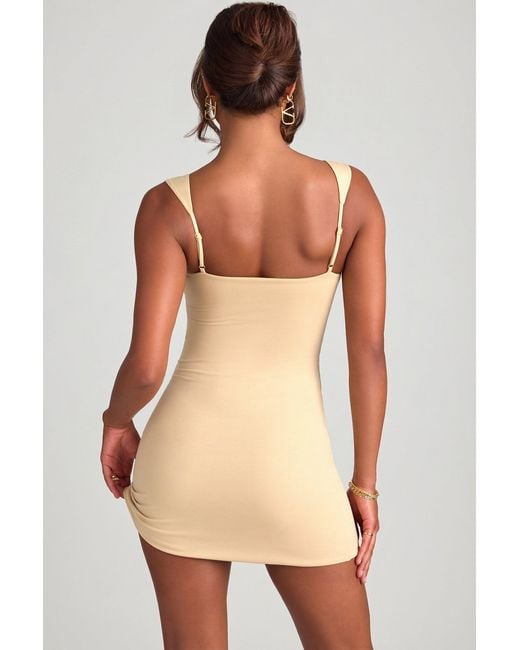 Oh Polly Natural Modal Sweetheart Neckline Bodycon Mini Dress