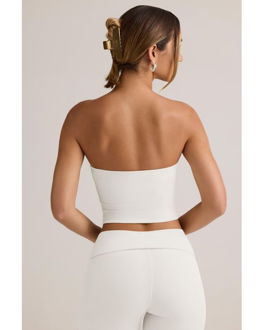 Oh Polly White Modal Strapless Crop Top