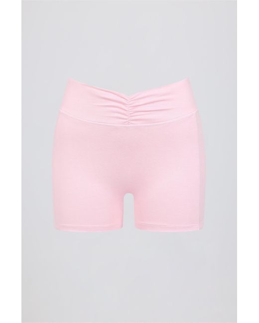 BO+TEE Pink Ruched Mini Shorts