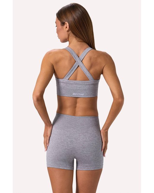 BO+TEE Gray Super Sculpt Seamless Mini Shorts