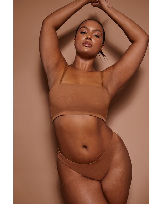 Oh Polly Brown Soft Mesh Bandeau Bra