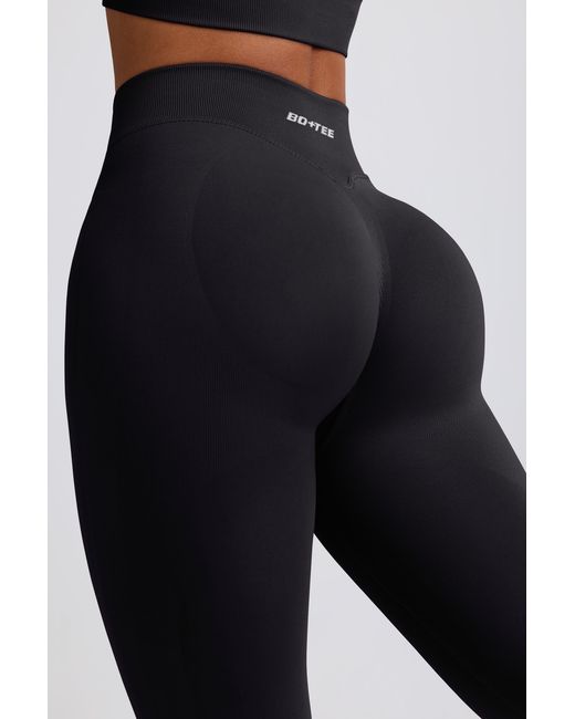 BO+TEE Black Define Luxe High-Waist Leggings