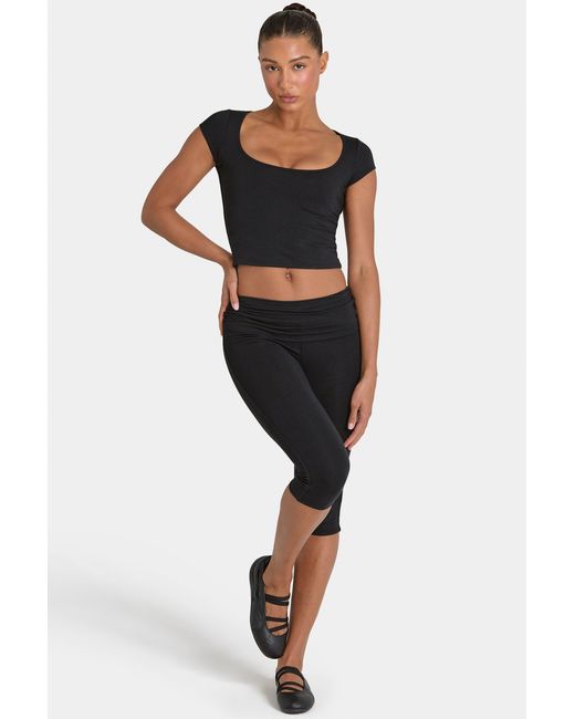 BO+TEE Black Buttercloud Crop Top