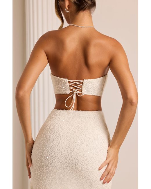 Oh Polly White Embellished Cut Out Maxi Dress