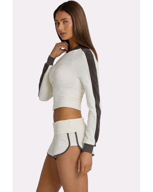 BO+TEE White Terry Foldover Waist Shorts