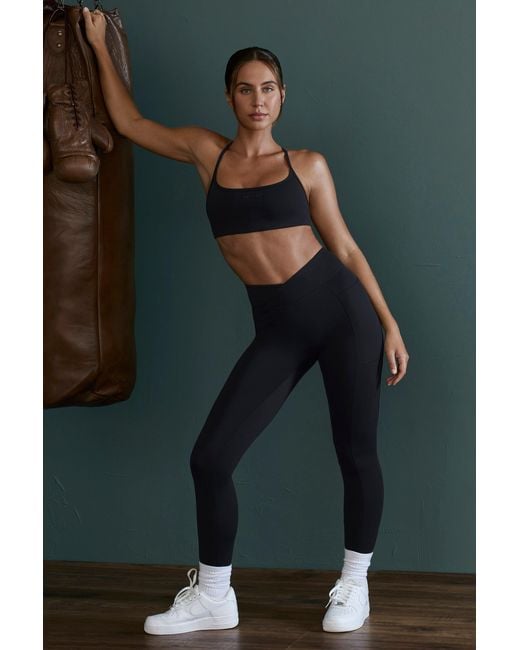 BO+TEE Green Lightweight Seamless Wrap-Over High-Waist Leggings