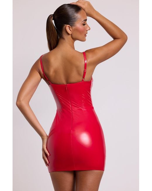 Oh Polly Vinyl Corset Underwired Mini Dress