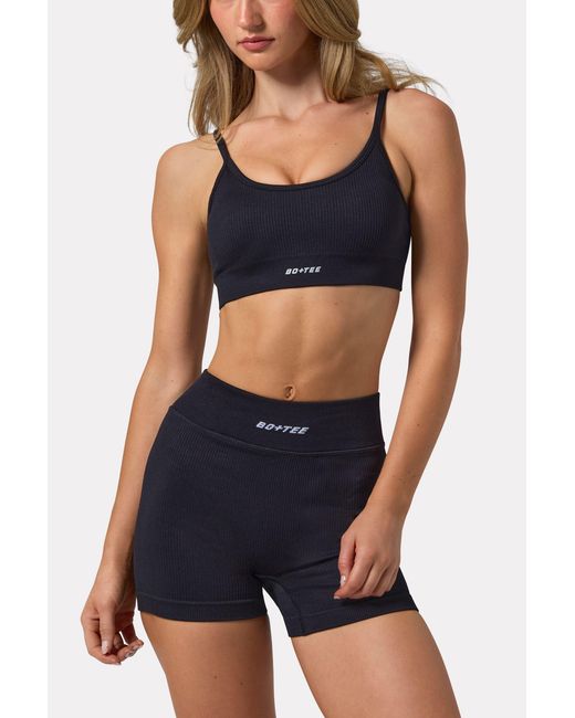 BO+TEE Black Flexirib Mini Shorts
